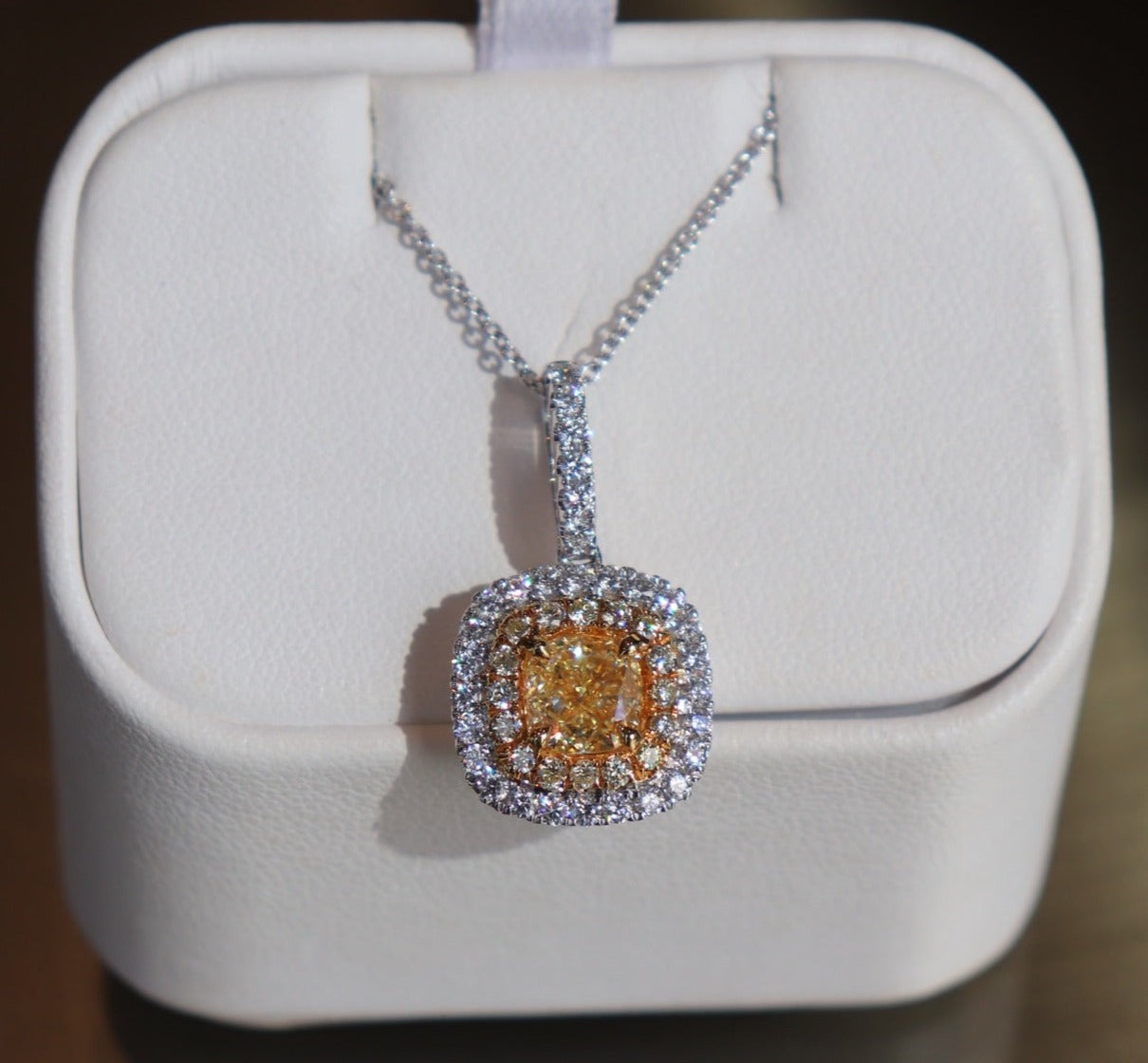Fine Jewelry - Double Halo White Diamond Necklace