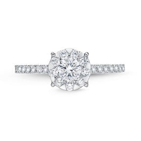 Fine Jewelry - Mémoire Bouquet Solitaire Engagement Ring with Diamond Shank