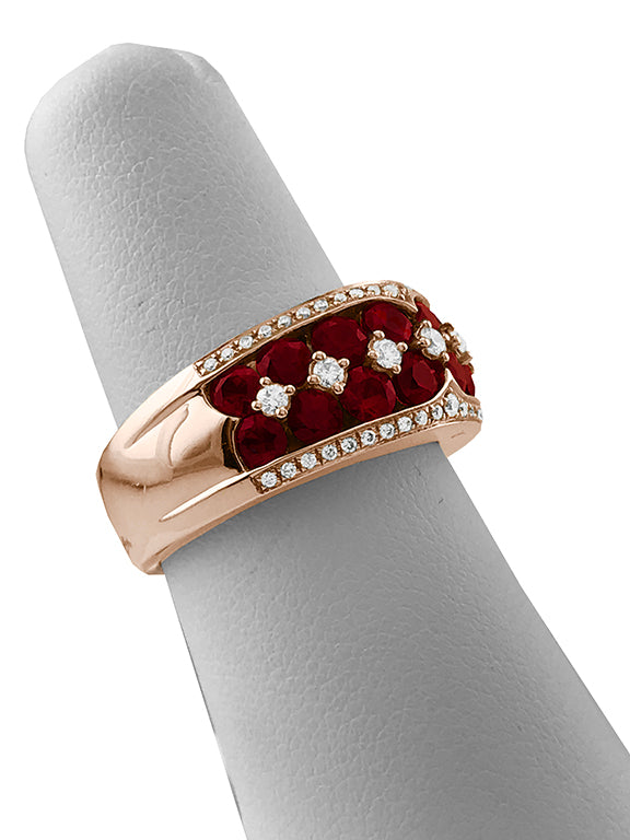 Fine Jewelry - Rose Gold Ruby and Diamond Ring
