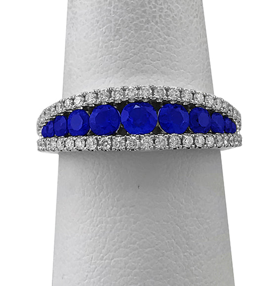 Fine Jewelry - Graduated Sapphire and Diamond Ring