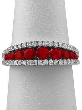 Fine Jewelry - Graduated Ruby and Diamond Ring