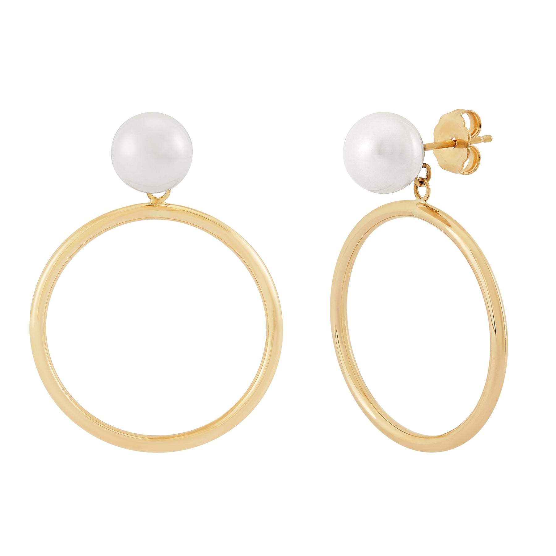 Honora - Freshwater Pearl and 14kt Gold Hoops
