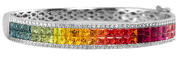 Fine Jewelry - Rainbow Sapphire and Diamond Bangle