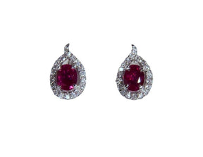 Fine Jewelry - Oval Ruby and Diamond Earrings