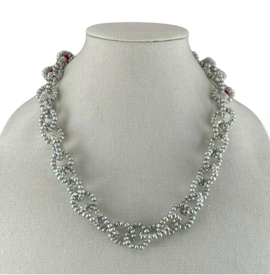 Honora Sterling Silver 925 Grey Pearl Necklace